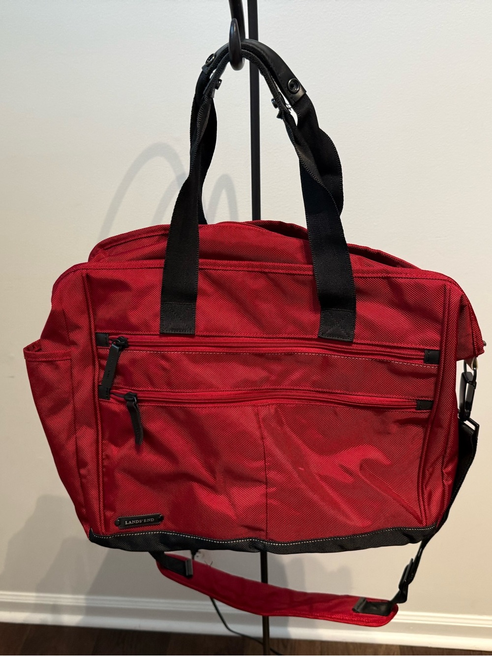 Lands' End Red and Black Men's Laptop Tote